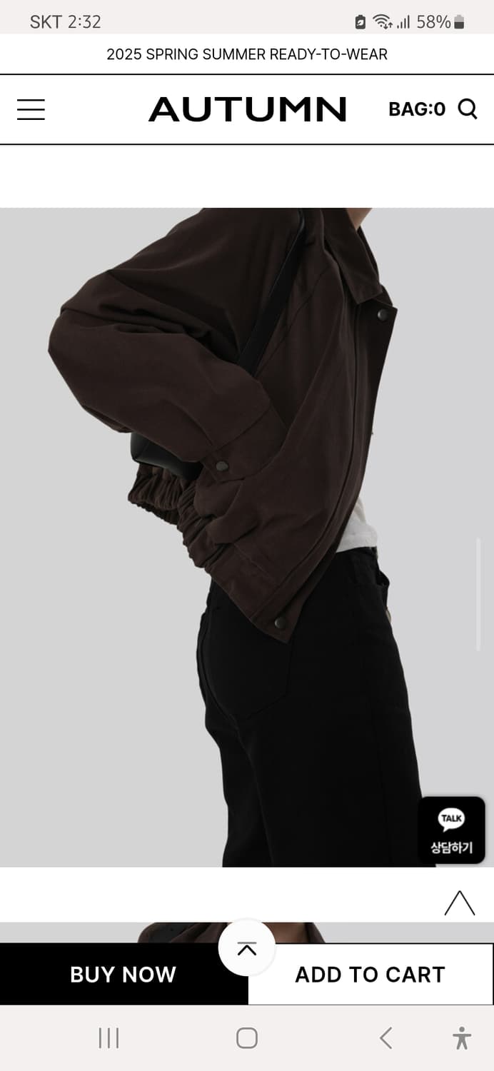 어텀 [made]래글런점퍼 브라운 새상품 
프리사이즈 상품이미지3