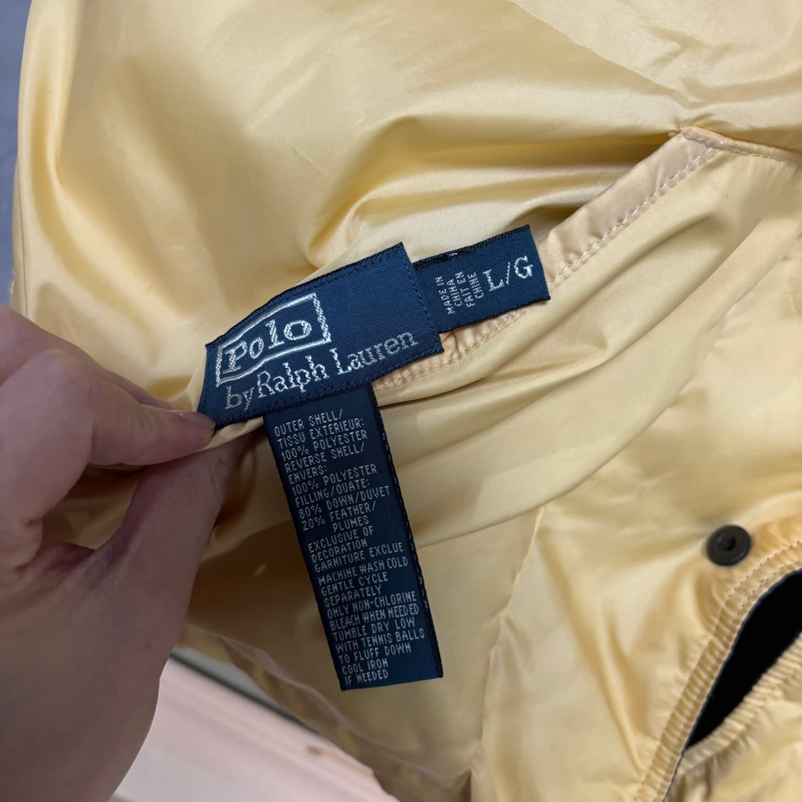 폴로 랄프로렌 양면 푸퍼다운 패딩조끼 네이비 노랑 상품이미지4