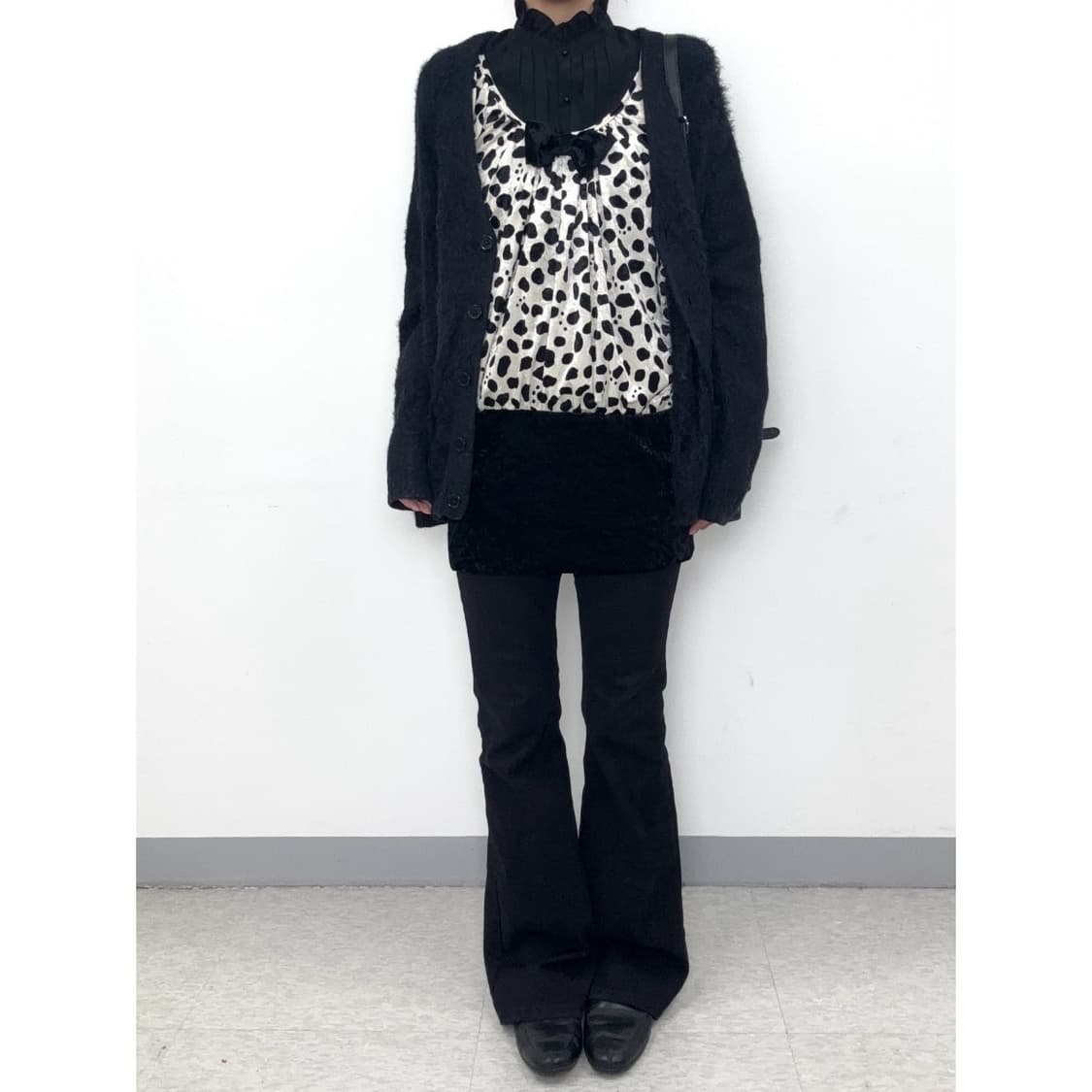 빈티지 블랙 퍼 가디건 상품이미지5