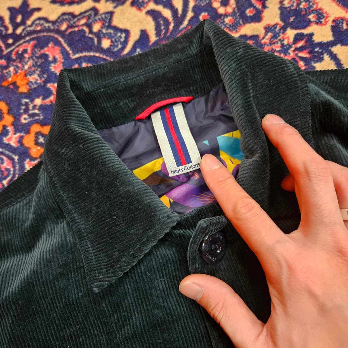 헨리코튼 20FW 리미티드 코듀로이 딥그린 풀 버튼 자켓 L size 상품이미지7