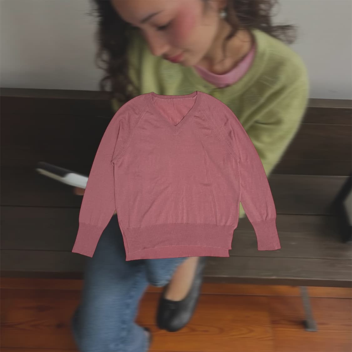 v-neck raglan knit 상품이미지1