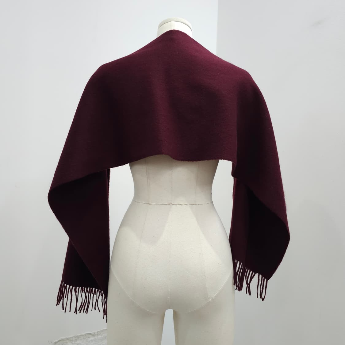 캐시미어 100% 버건디 머플러 남녀공용 상품이미지3