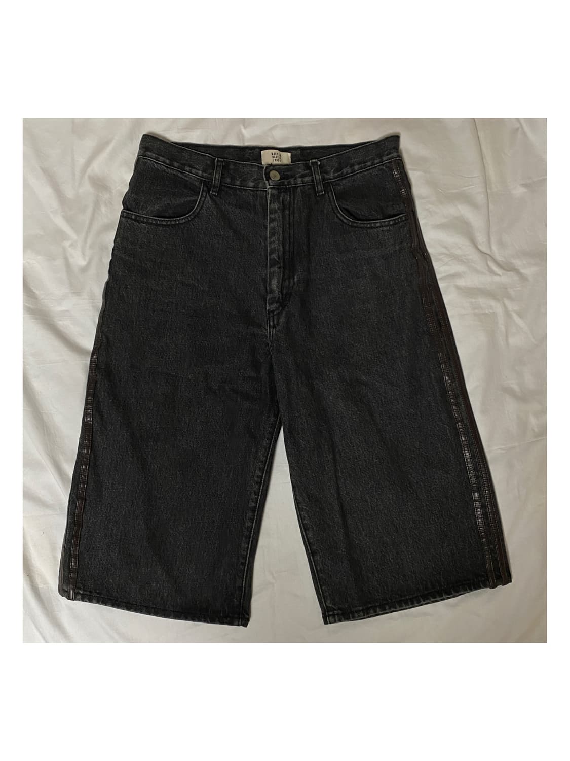 마리암나시르자데 사이드 레더 라인 버뮤다 팬츠 데님 쇼츠 아카이브 슬랙스 상품이미지2