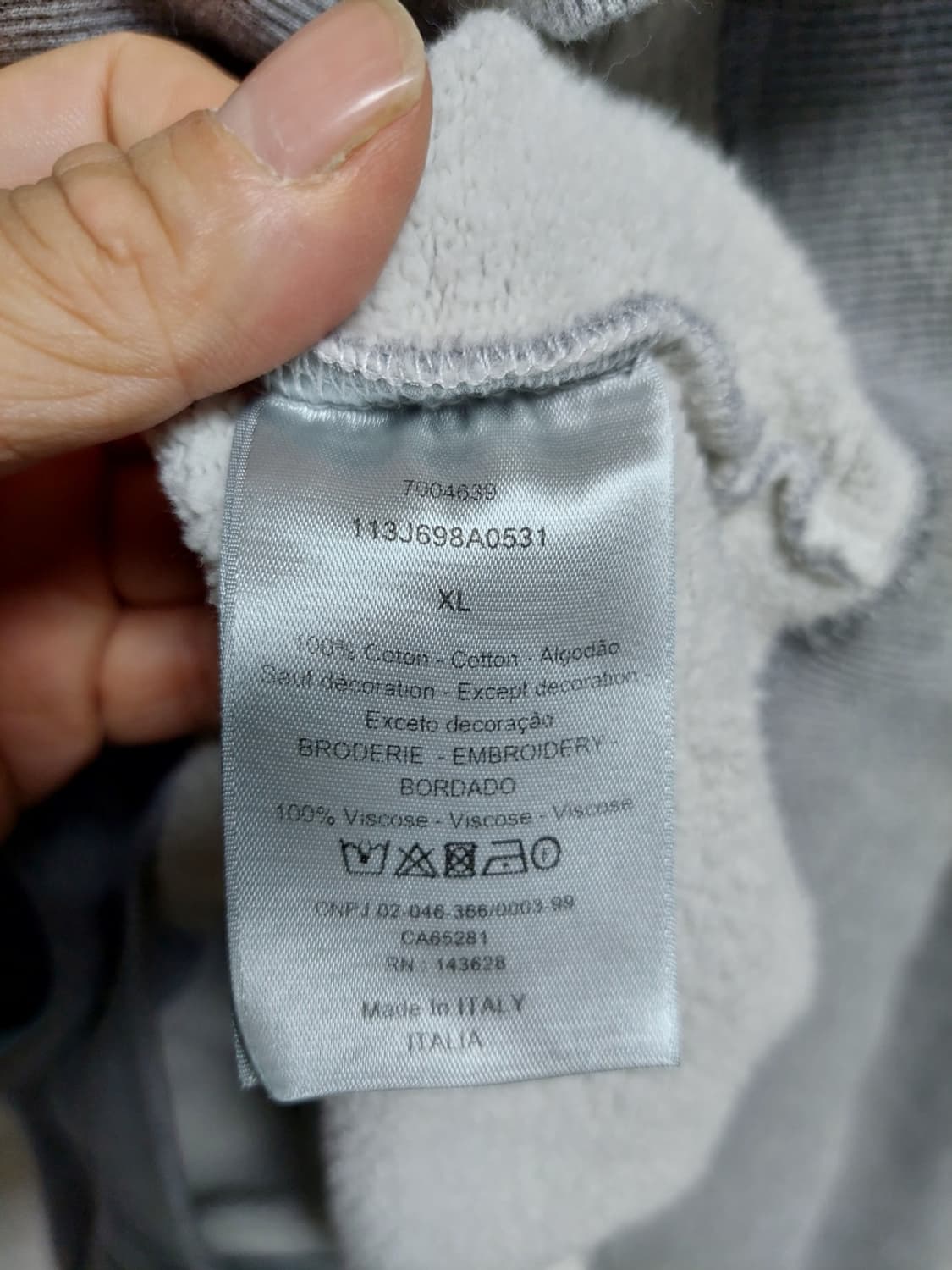 디올 CD로고 아이콘  후드티 그레이 xl 정품검수완료 상품이미지5