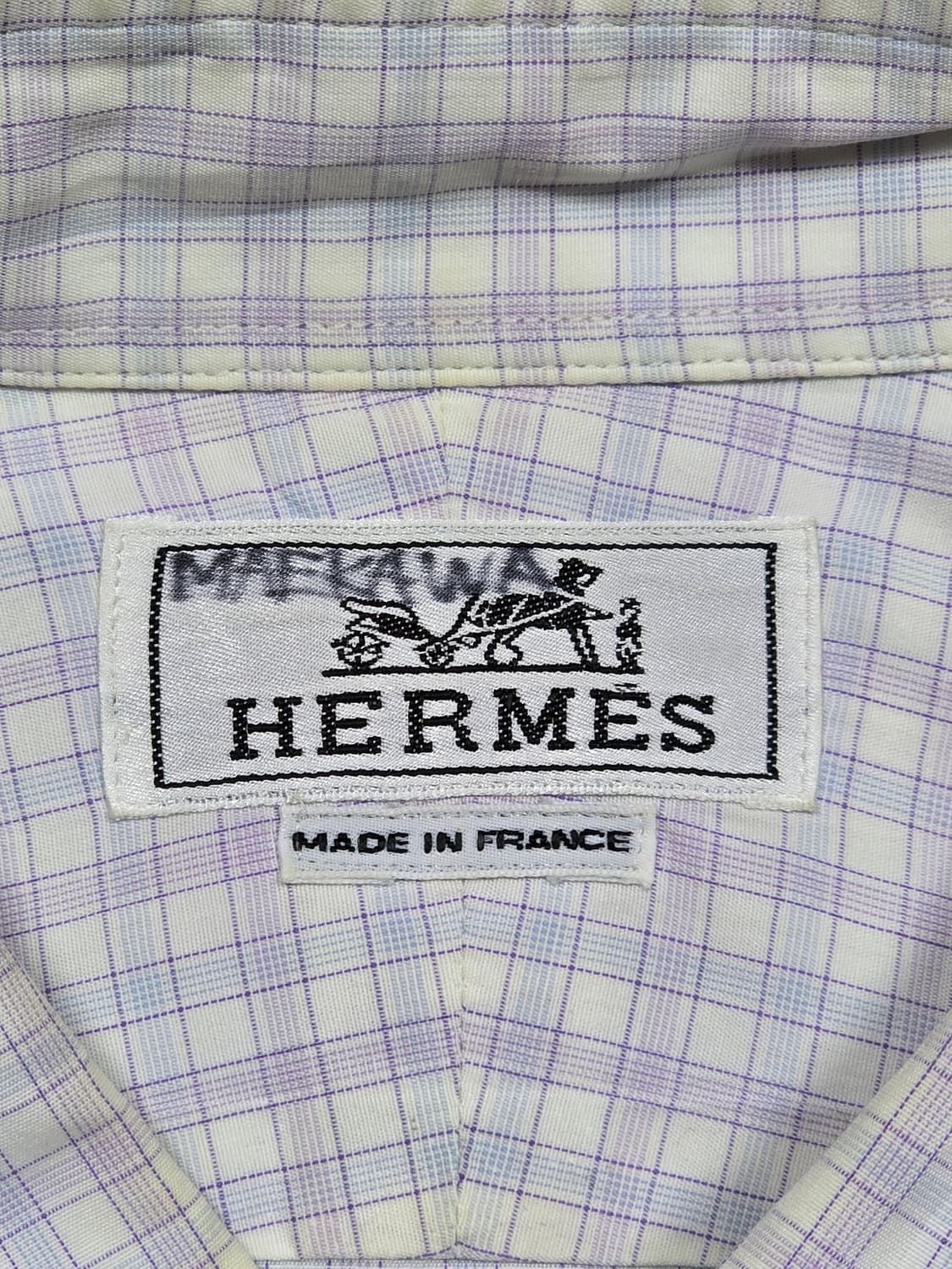 Hermes 에르메스 체크 패턴 커프스 셔츠 41 상품이미지8