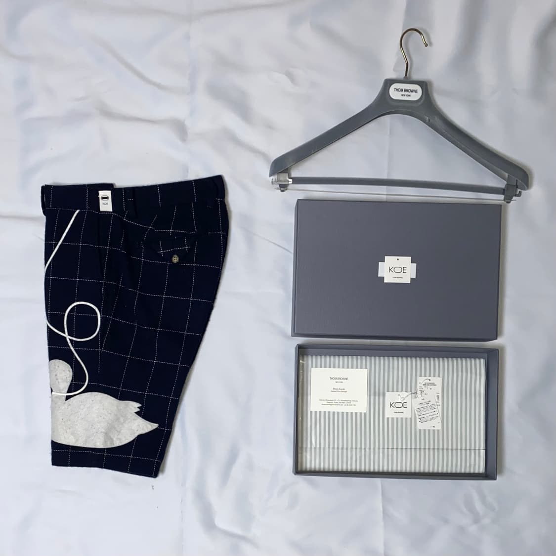 톰브라운 x 코에 체크 오리 패치 자수 쇼츠 상품이미지2