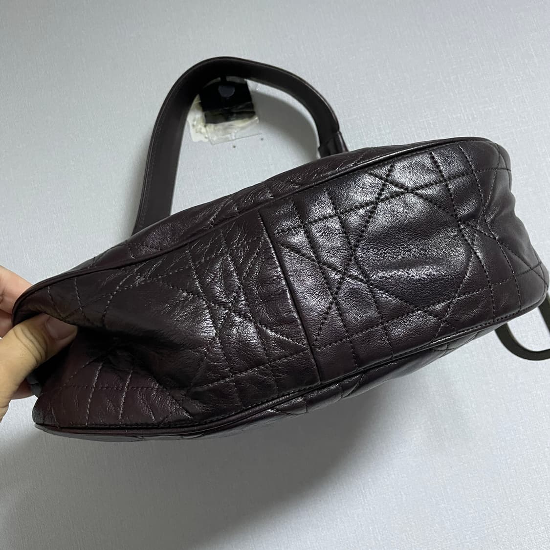 빈티지 크리스찬디올 램스킨 패턴 호보백 (다크브라운) 상품이미지6