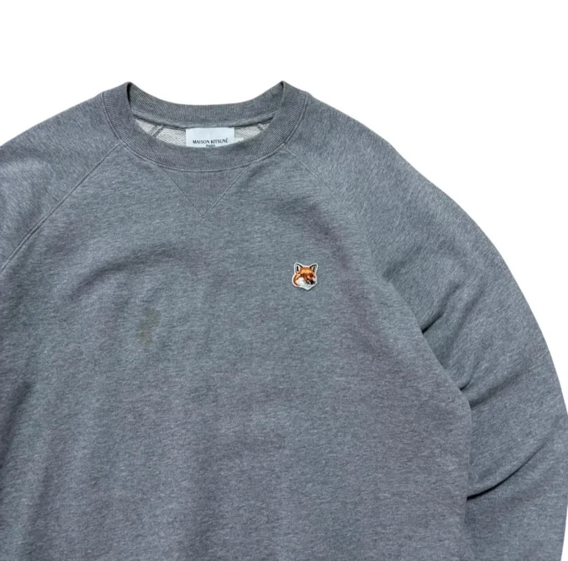 메종키츠네 폭스헤드  맨투맨 M 회색 상품이미지2