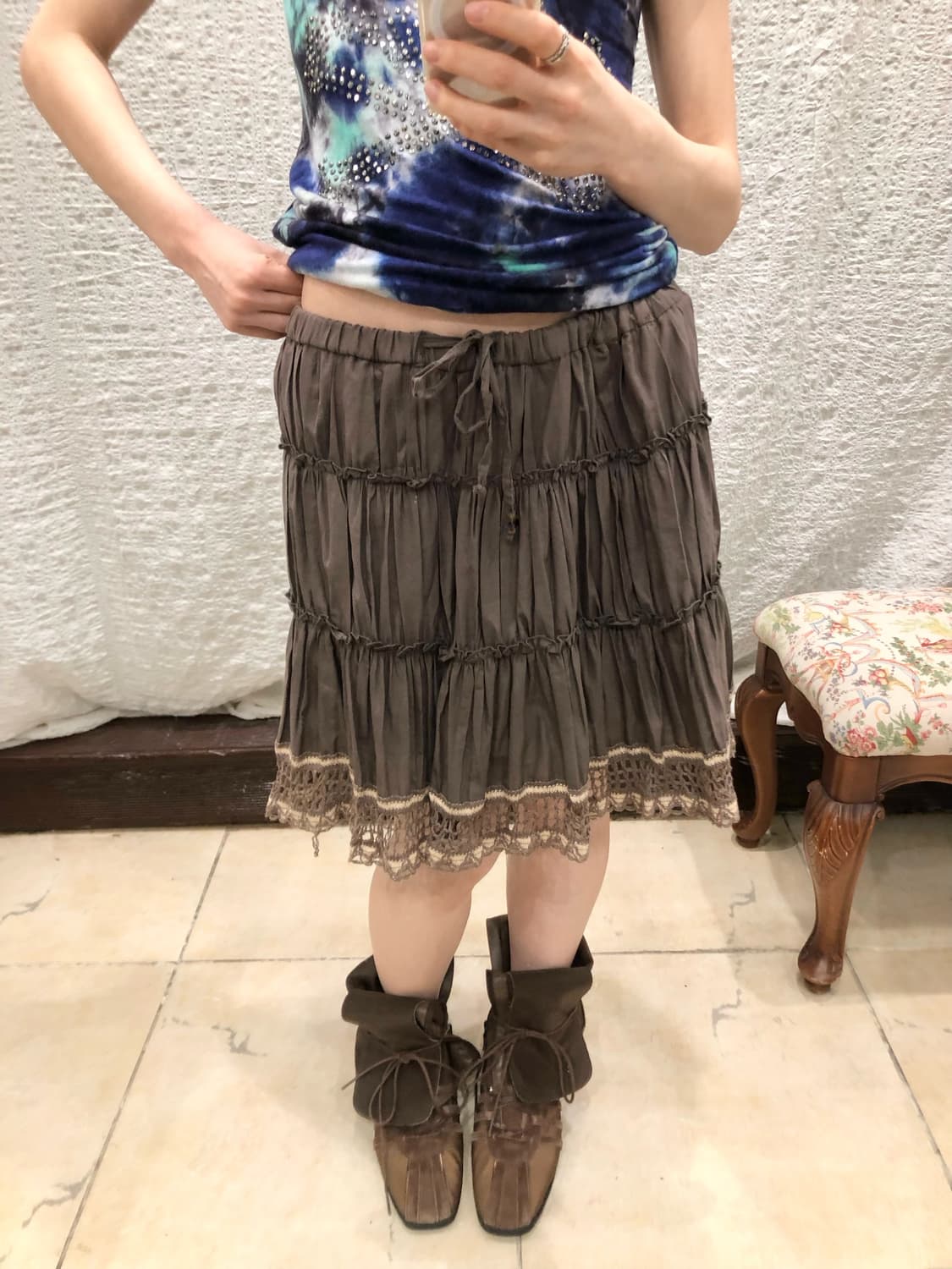 Dusty Cocoa Cancan Skirt 상품이미지3