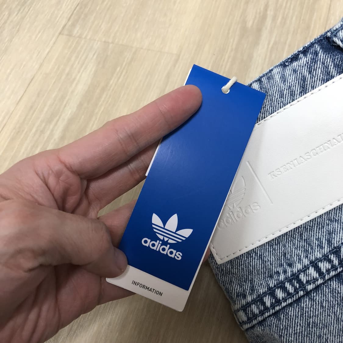 (S) 새상품 아디다스 X 크세니아 슈나이더 데님 미니스커트 상품이미지5