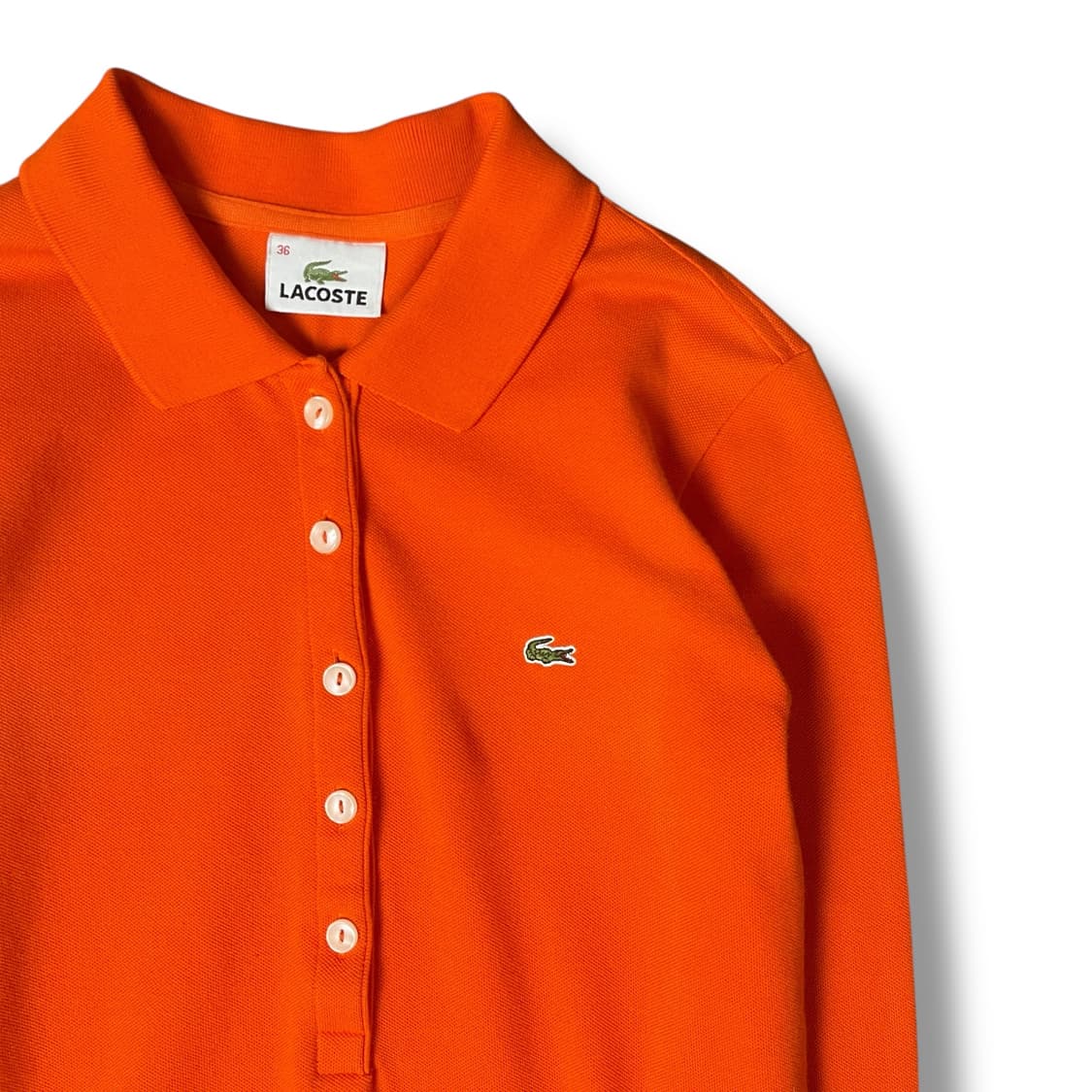 라코스테 미니로고 오렌지 슬림핏 PK 롱슬리브 36 상품이미지3