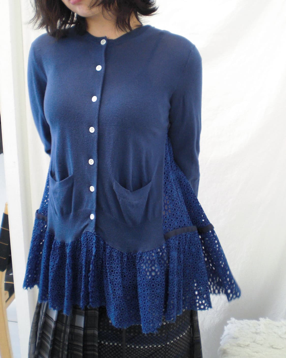 Sacai lace panel layered cardigan 상품이미지3