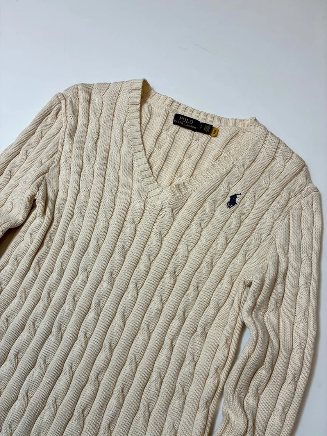 폴로 랄프로렌 큐알 코튼 브이넥 꽈배기 니트 PN8369 상품이미지2