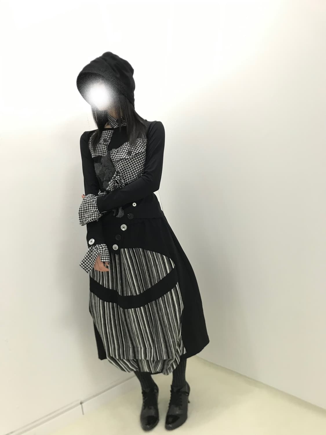 Ink stripe circle cut-out balloon skirt 상품이미지2