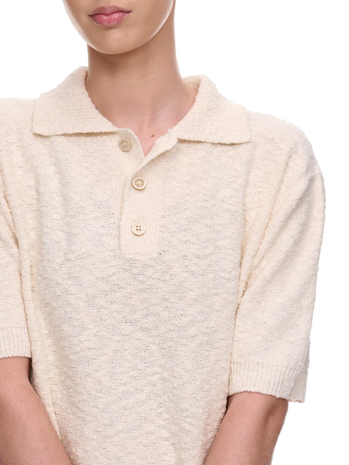 (W)메종 마르지엘라 니트 폴로 셔츠 오프화이트 S사이즈 상품이미지5