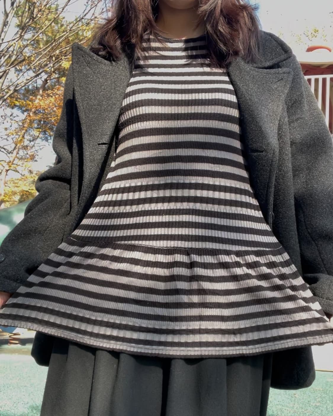 Stripe flare Knit Top / Mini dress 상품이미지7