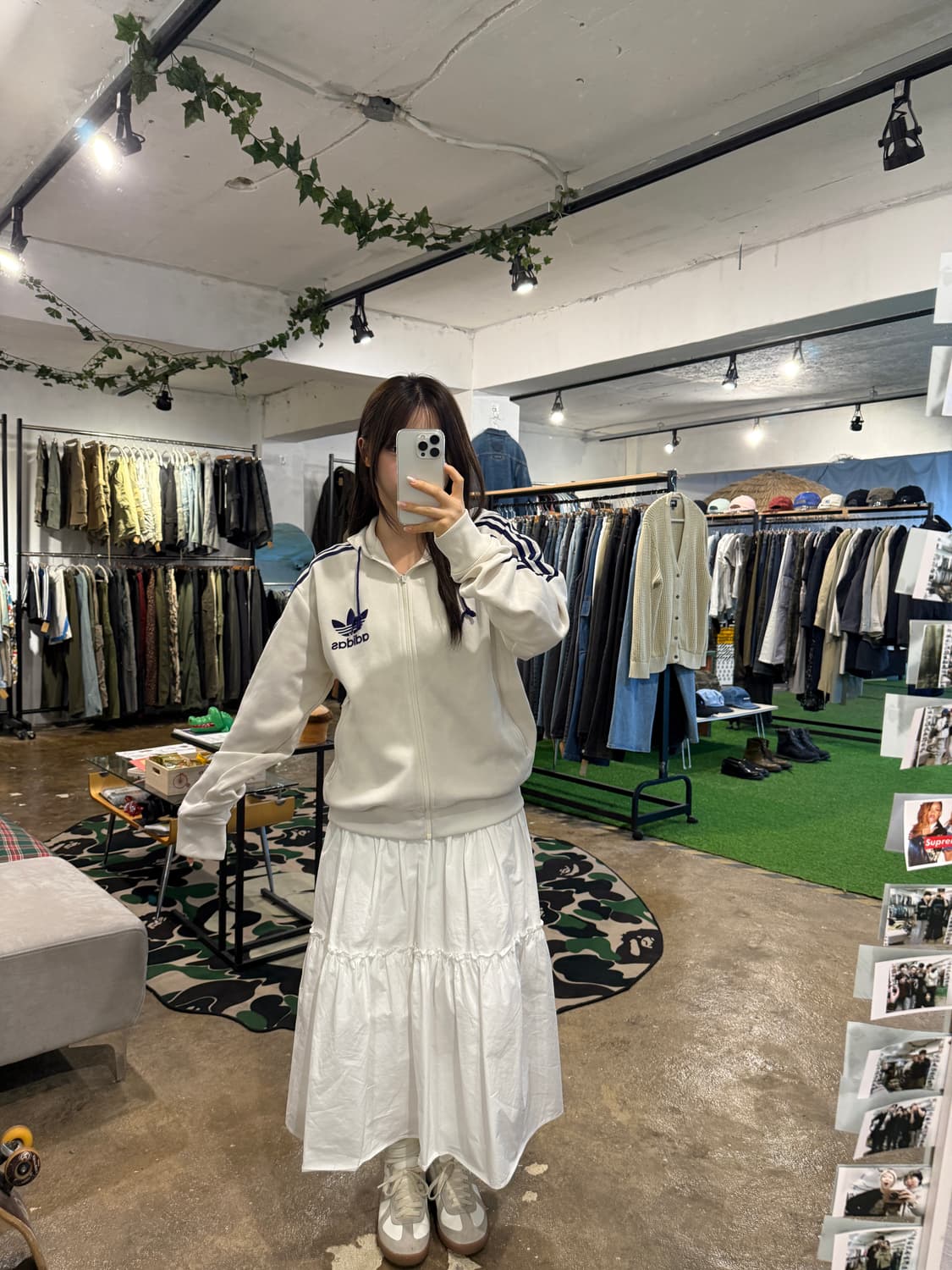 아디다스 00‘s 화이트 퍼플 후드집업 상품이미지5