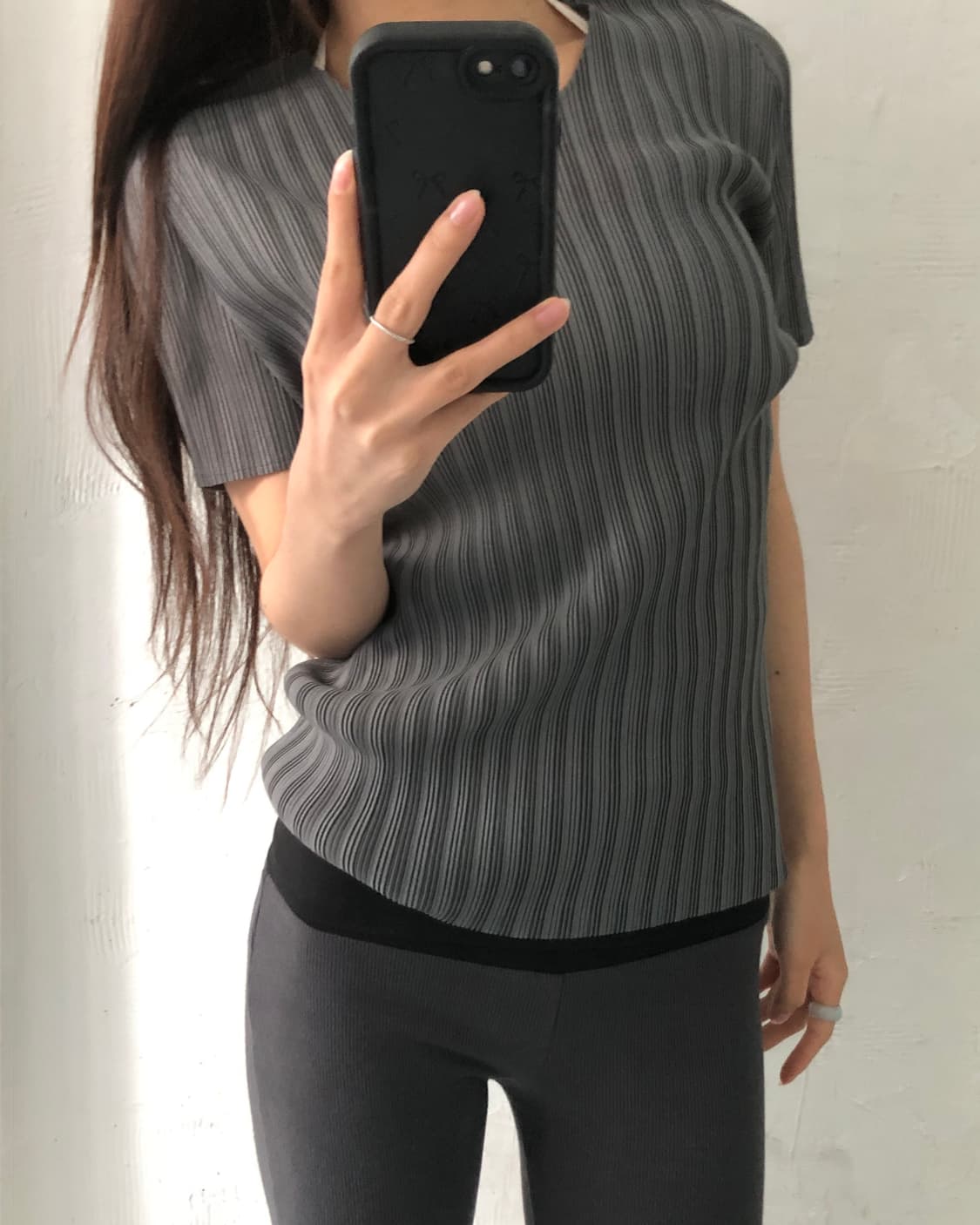 Pleats Please 플리츠플리즈 그레이 플리츠 티셔츠 상품이미지2