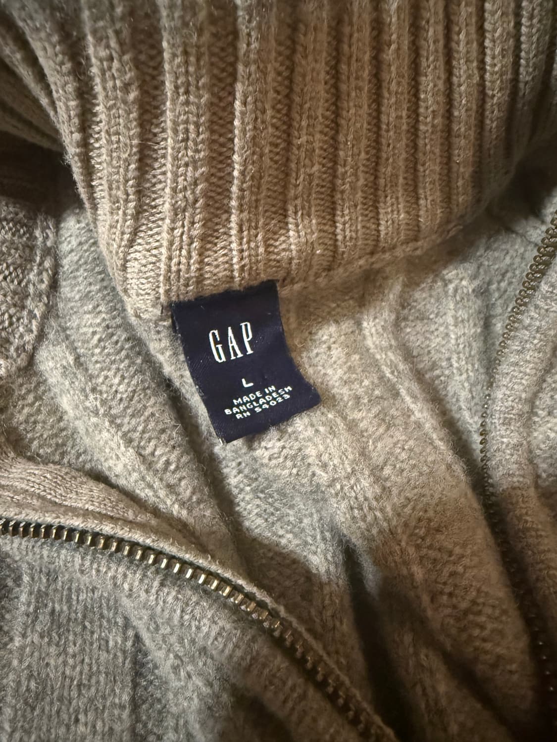 올드갭 GAP 램스울 쿼터집 니트 L 상품이미지3