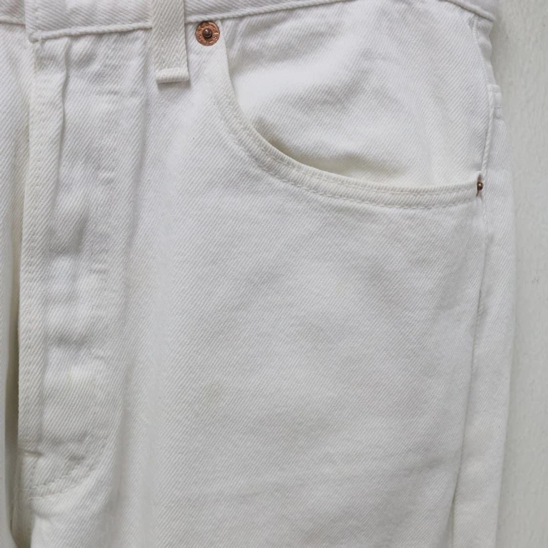 90'S 리바이스 501 화이트 코튼 팬츠 66101 상품이미지5