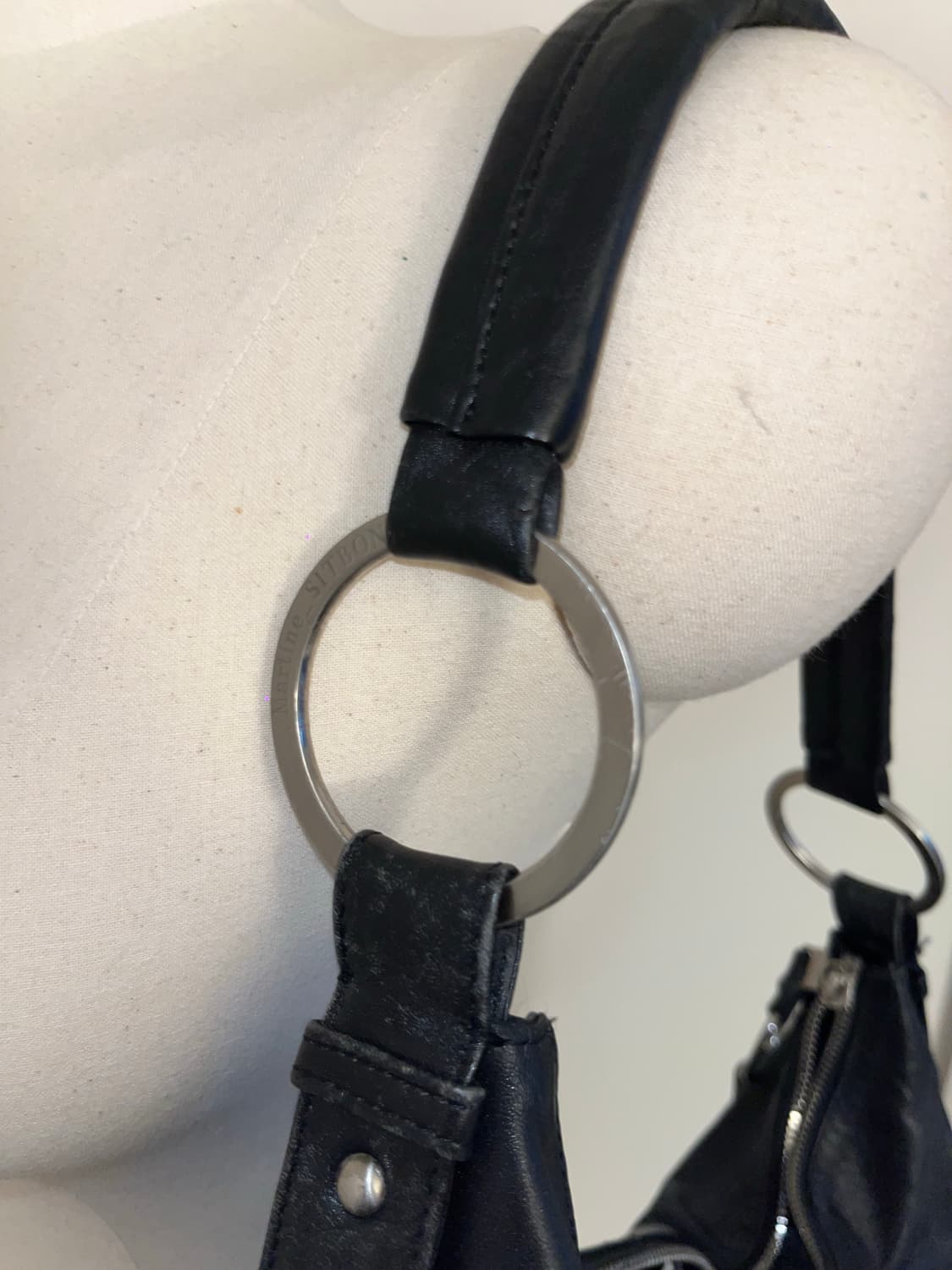 Japanese vintage all black shoulder bag 상품이미지6