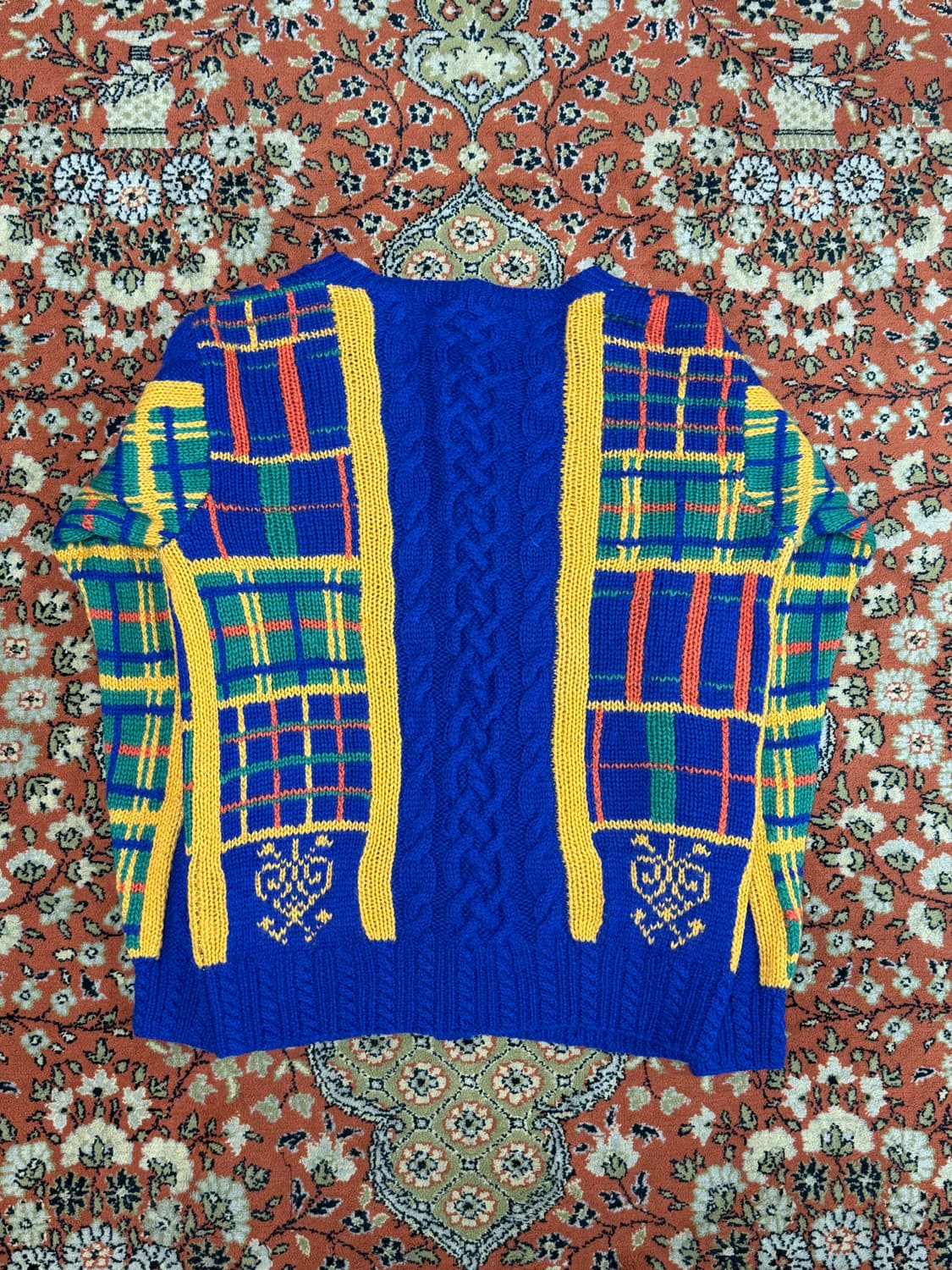 빈티지 라운드 짜임 니트 가디건 블루 L  상품이미지2