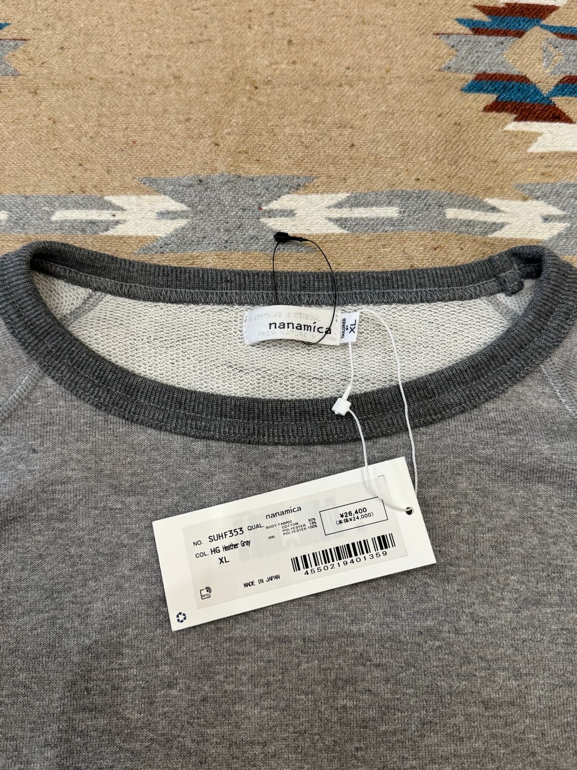 [XL] 나나미카 크루넥 스웻 셔츠 그레이   상품이미지2