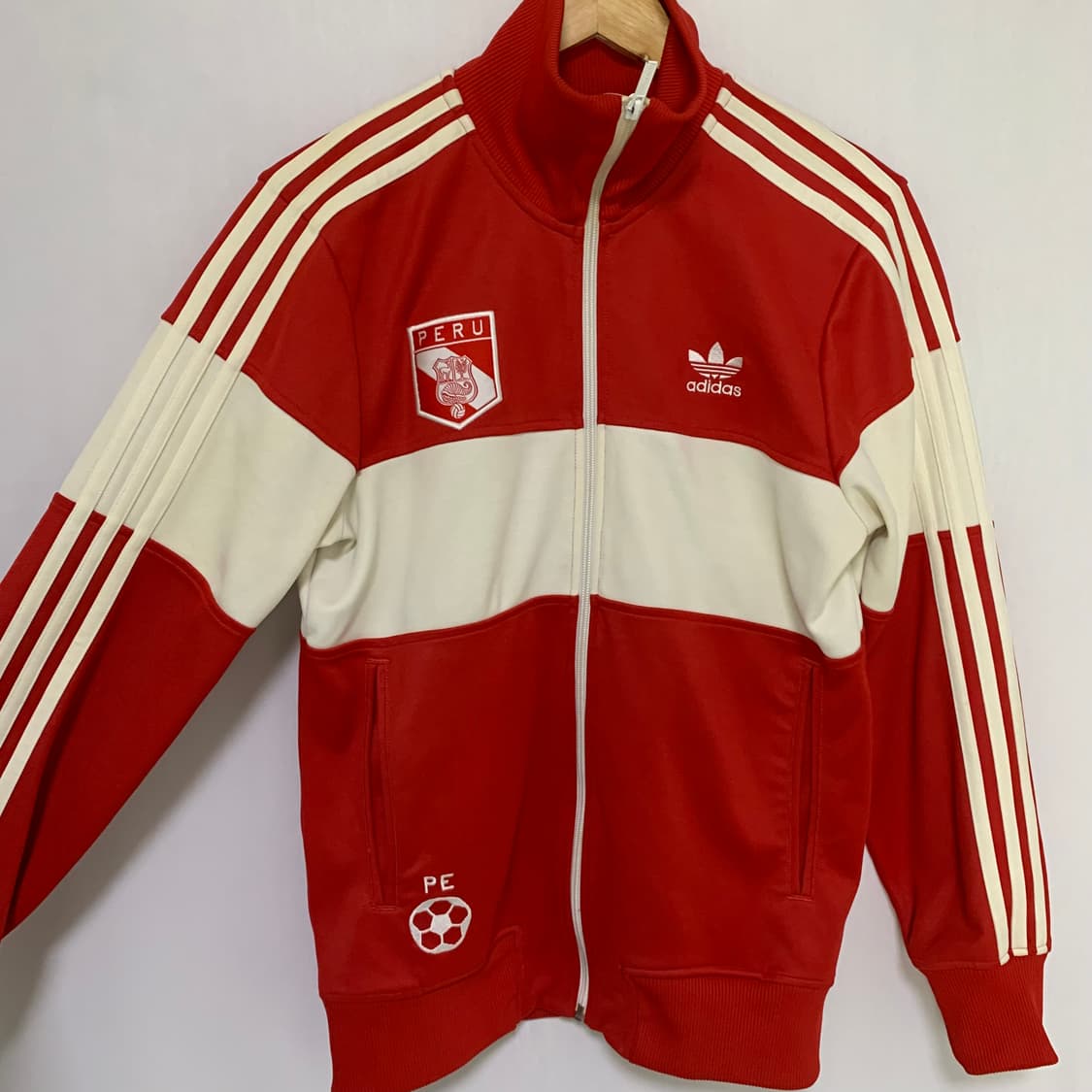 아디다스 페루 트랙탑 빈티지 져지 00s 2010 남녀공용 레드 아이보리 상품이미지3