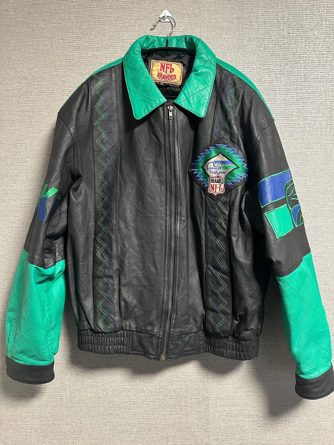 NFL 시애틀 시호크스 레더 자켓 XL 상품이미지1