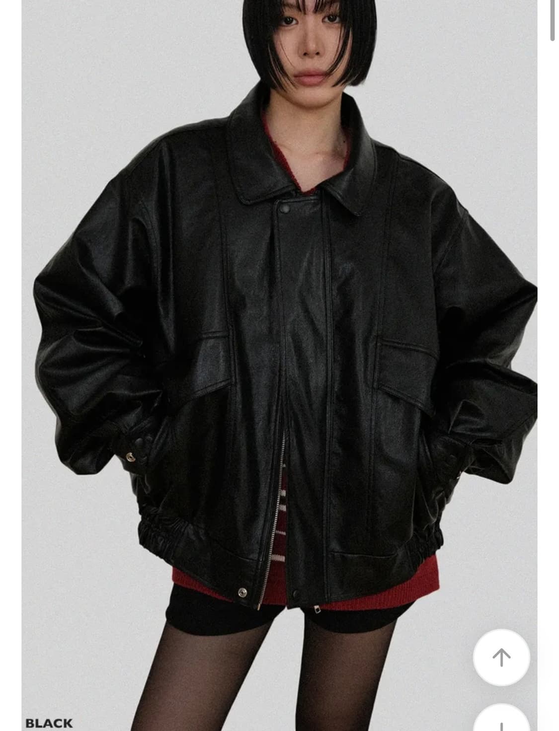 어텀 덤블 레더 점퍼 자켓 블랙 상품이미지1