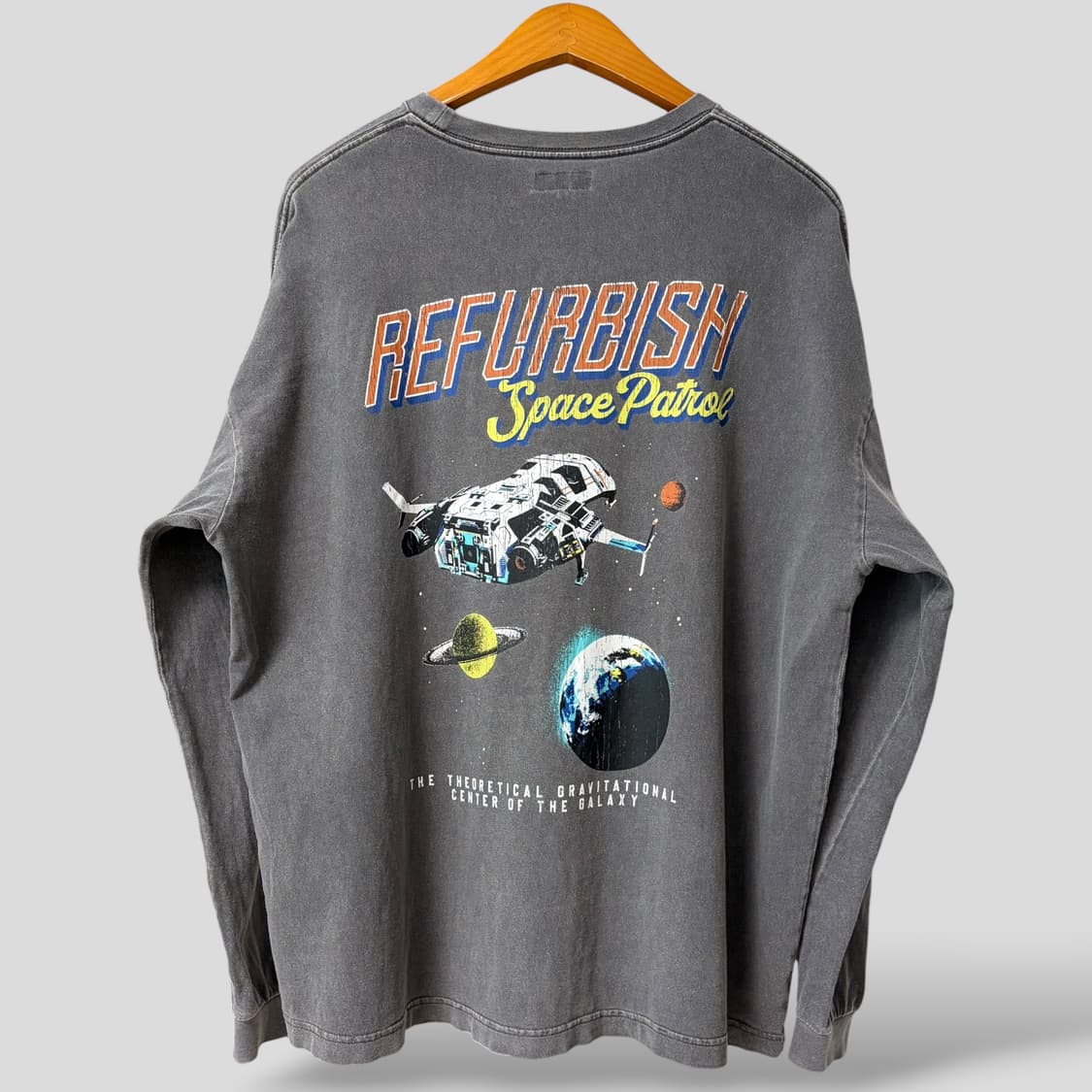 (L)Refurbish 스페이스패트롤 피그먼트 긴팔티셔츠 no 상품이미지1