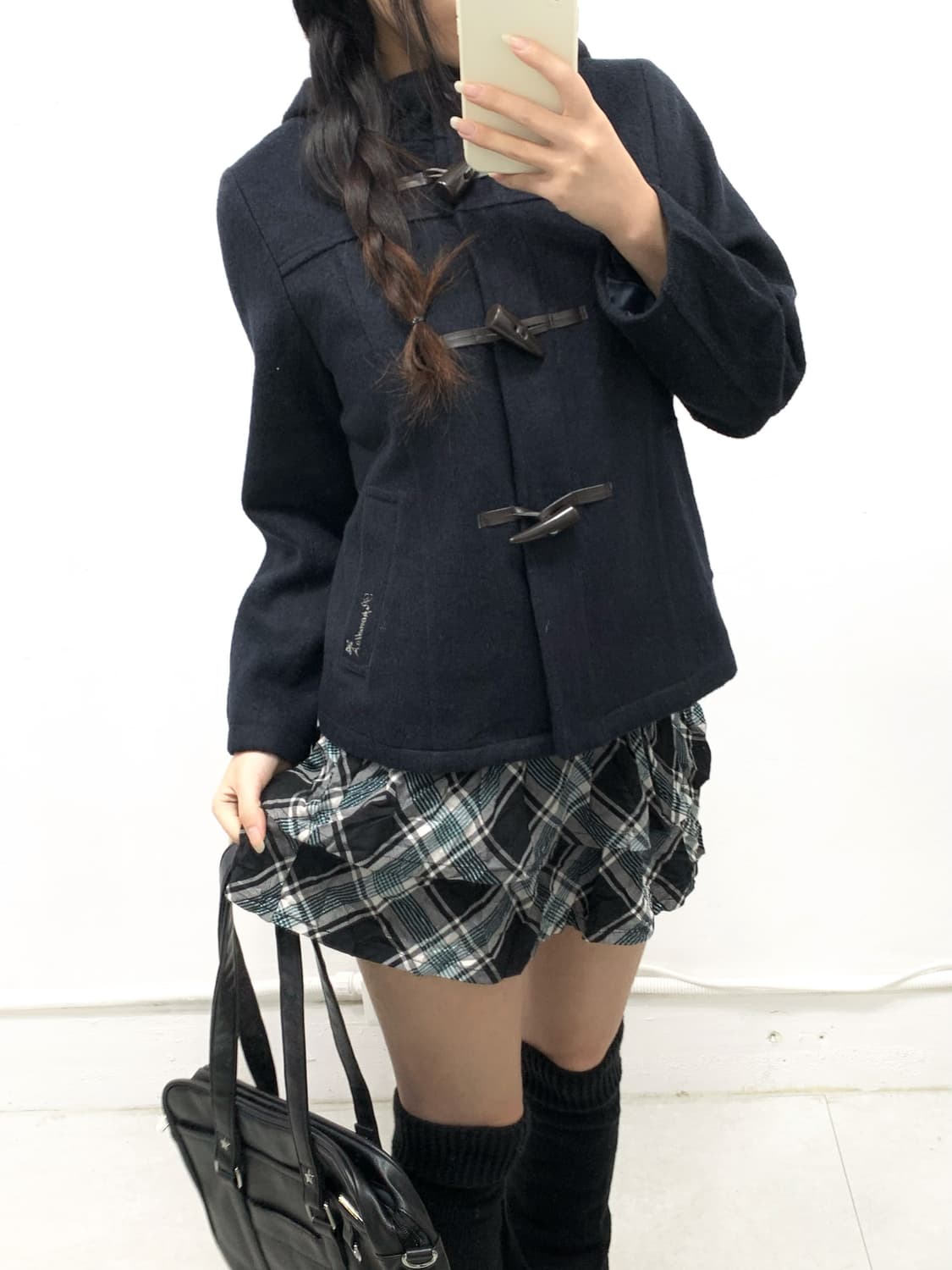 [POM PONETTE] 폼포넷 네이비 떡볶이 숏코트 상품이미지3