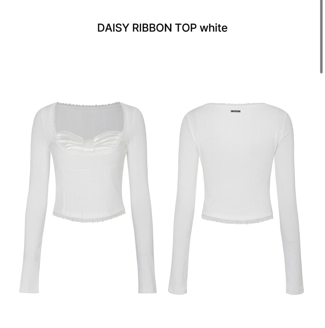 택O)페인오어플레져 데이지 리본탑 화이트 S + 새틴 안대 핑크 상품이미지1