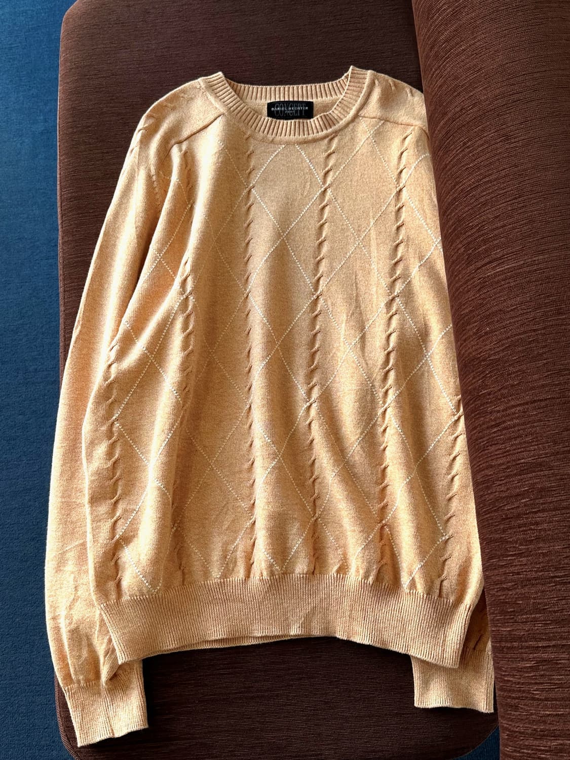 Cotton patterned stitch crew neck knit P 상품이미지7