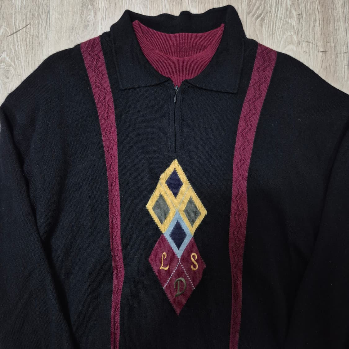 이동수 남성 골프웨어 다이아몬드 패턴 방풍 니트 L(100) 상품이미지2