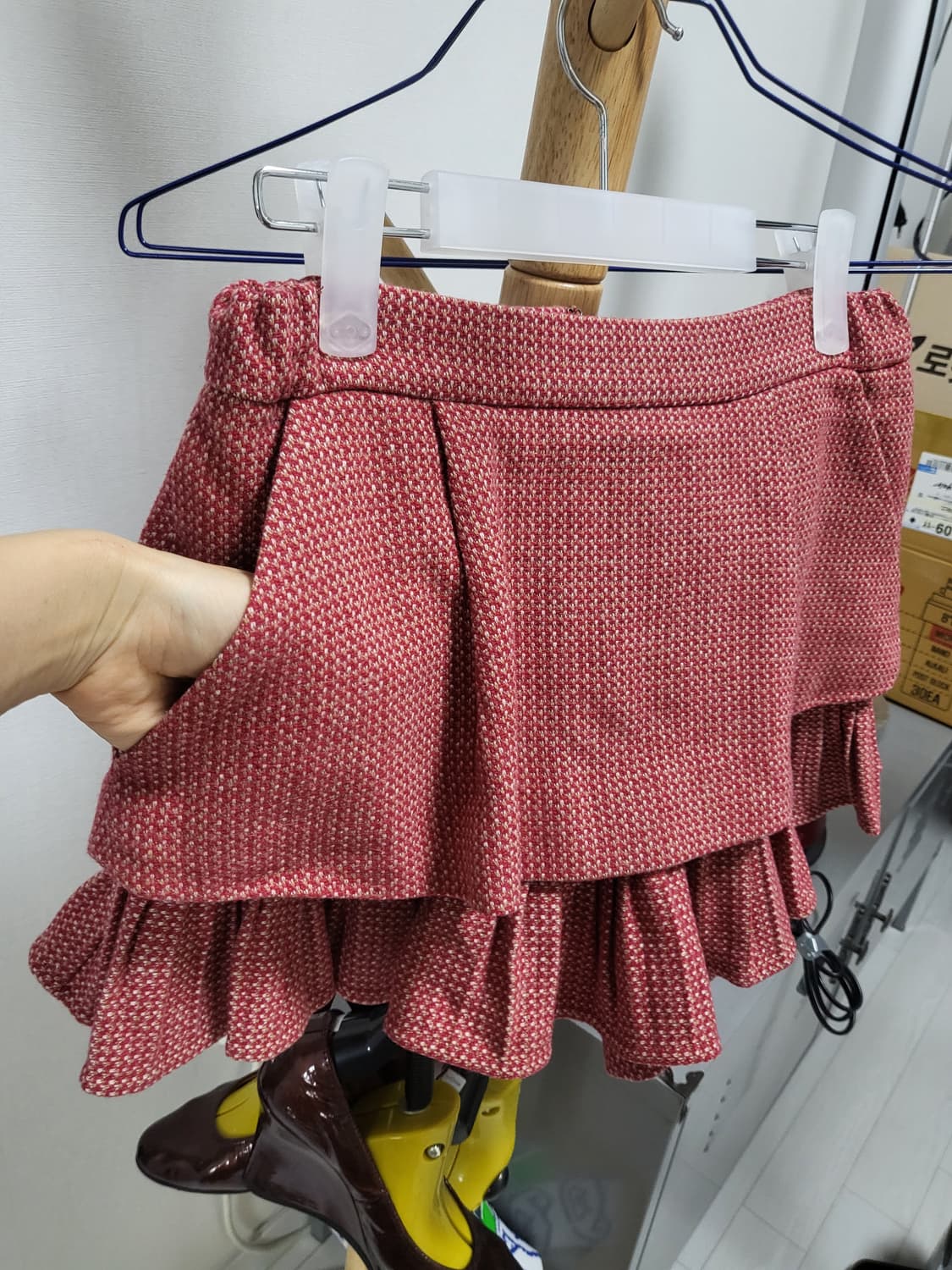 (상태굿!)오즈세컨 톤다운 레드핑크 프릴 스커트 팬츠 상품이미지2