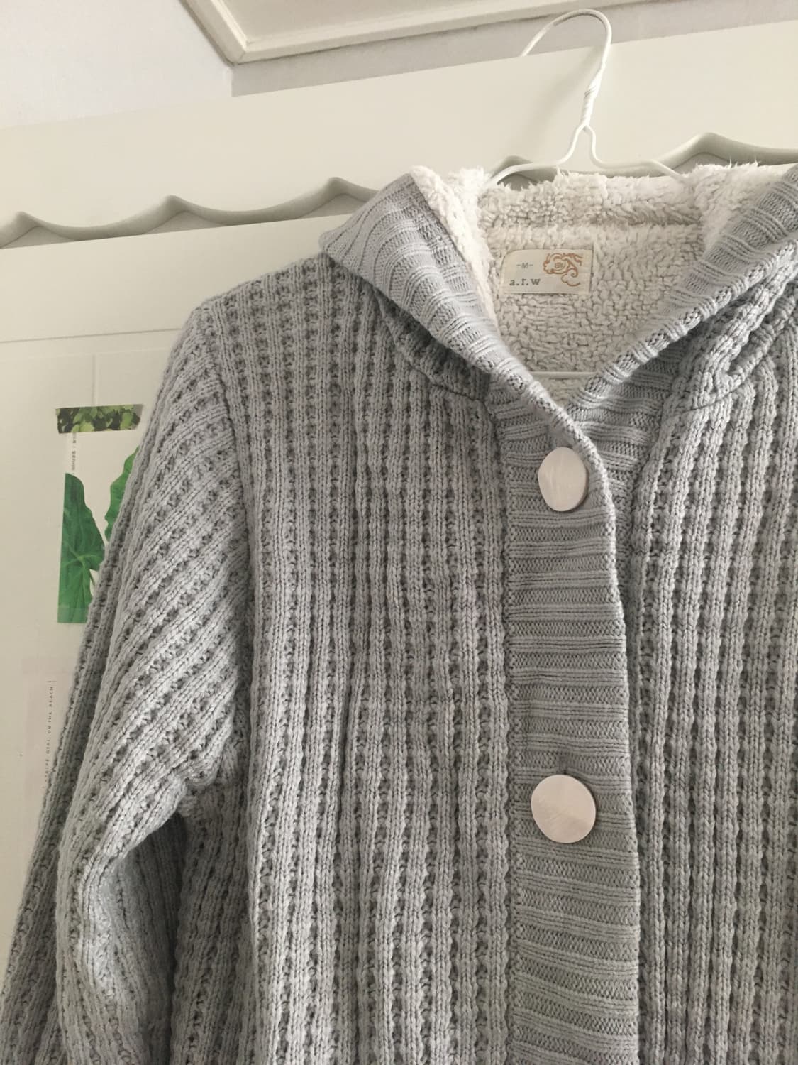 일본빈티지 뽀용 뮤트 소라그레이 털 후드집업 하구미 상품이미지2