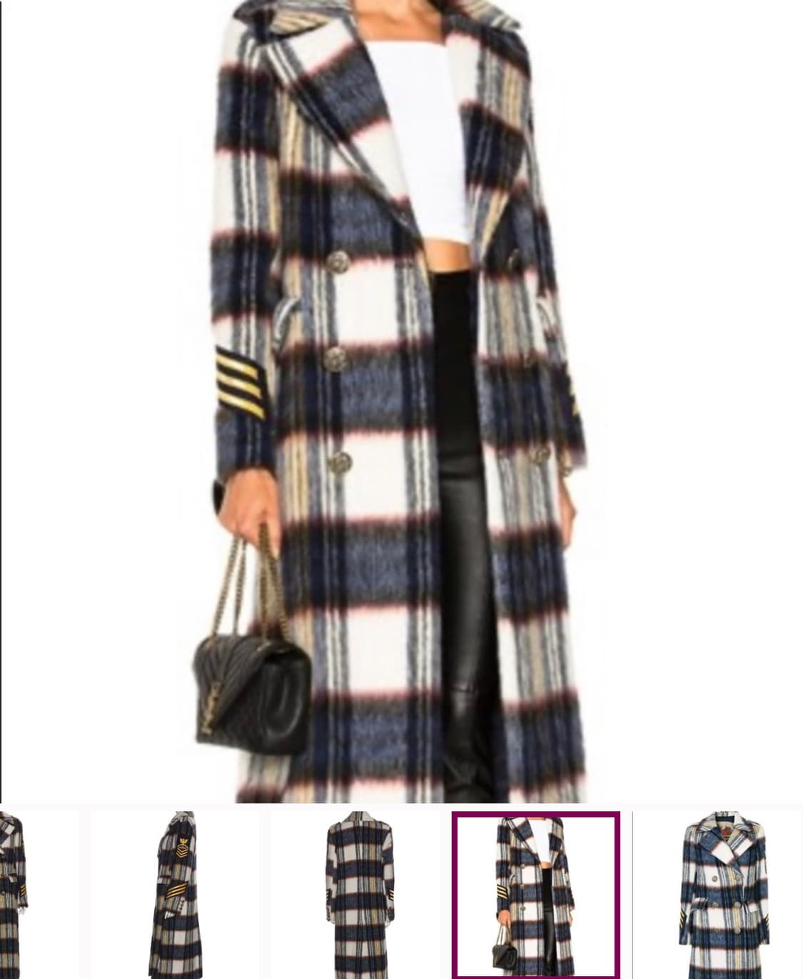 새상품 컨디션 History Repeats 체크 더블 롱코트 상품이미지3