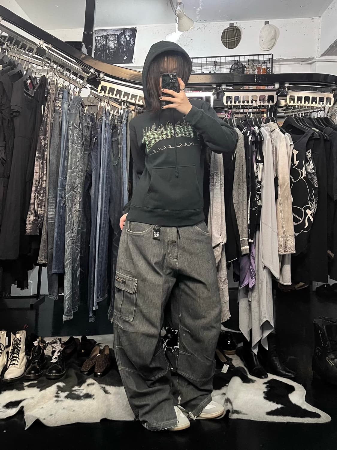 트래셔 프린팅 후드티 상품이미지1