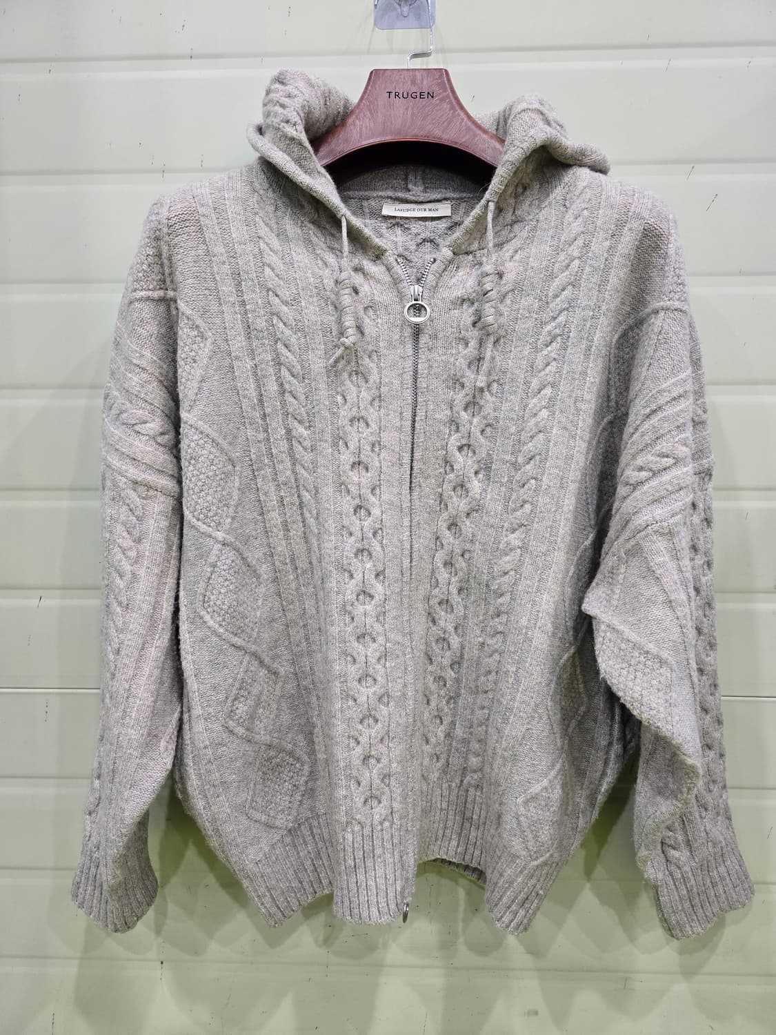 라퍼지스토어 케이블 후드 니트 집업 M 상품이미지4