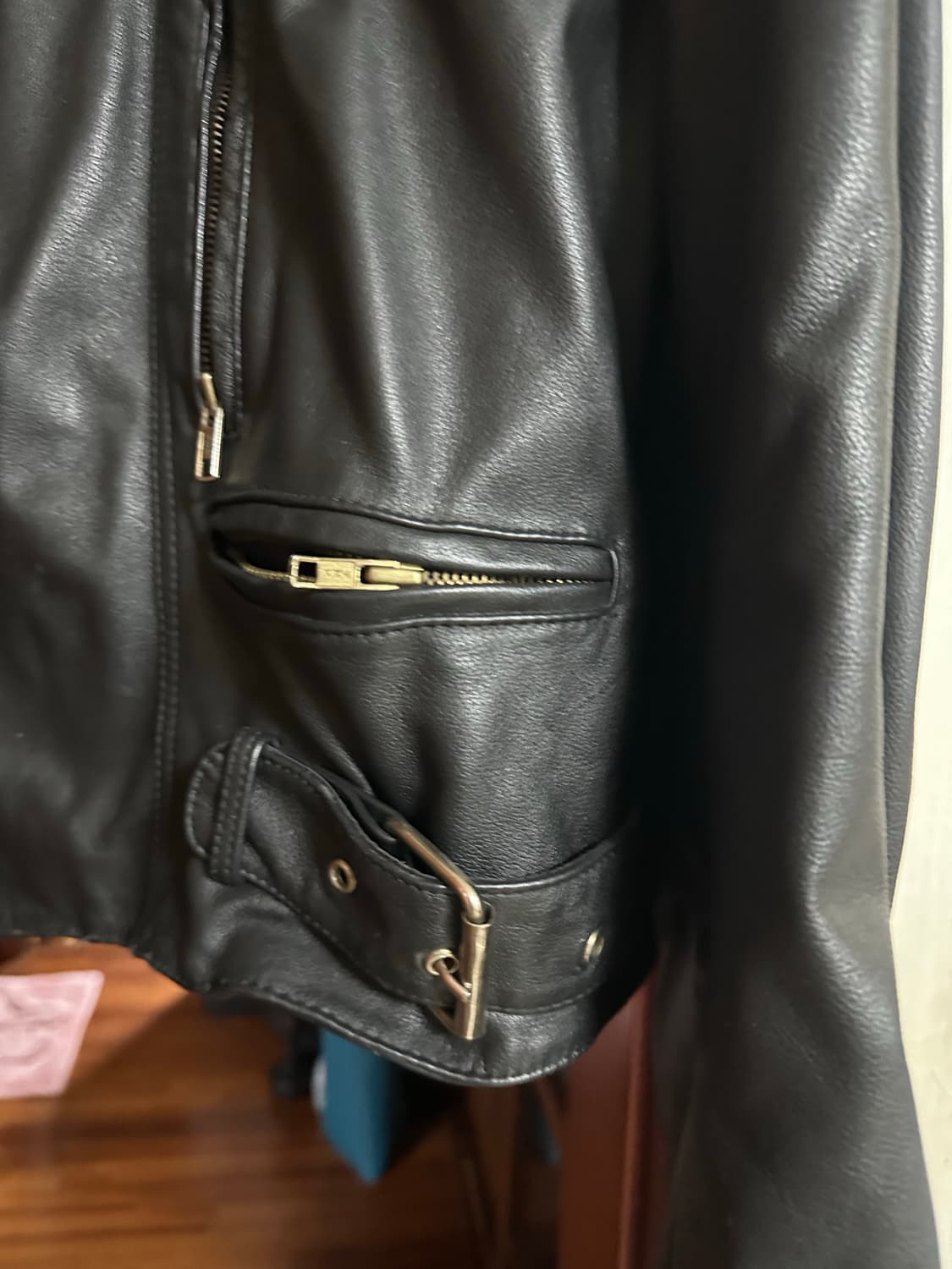 소가죽 가죽 레더 바이커 자켓 블랙 L 사이즈 상품이미지2