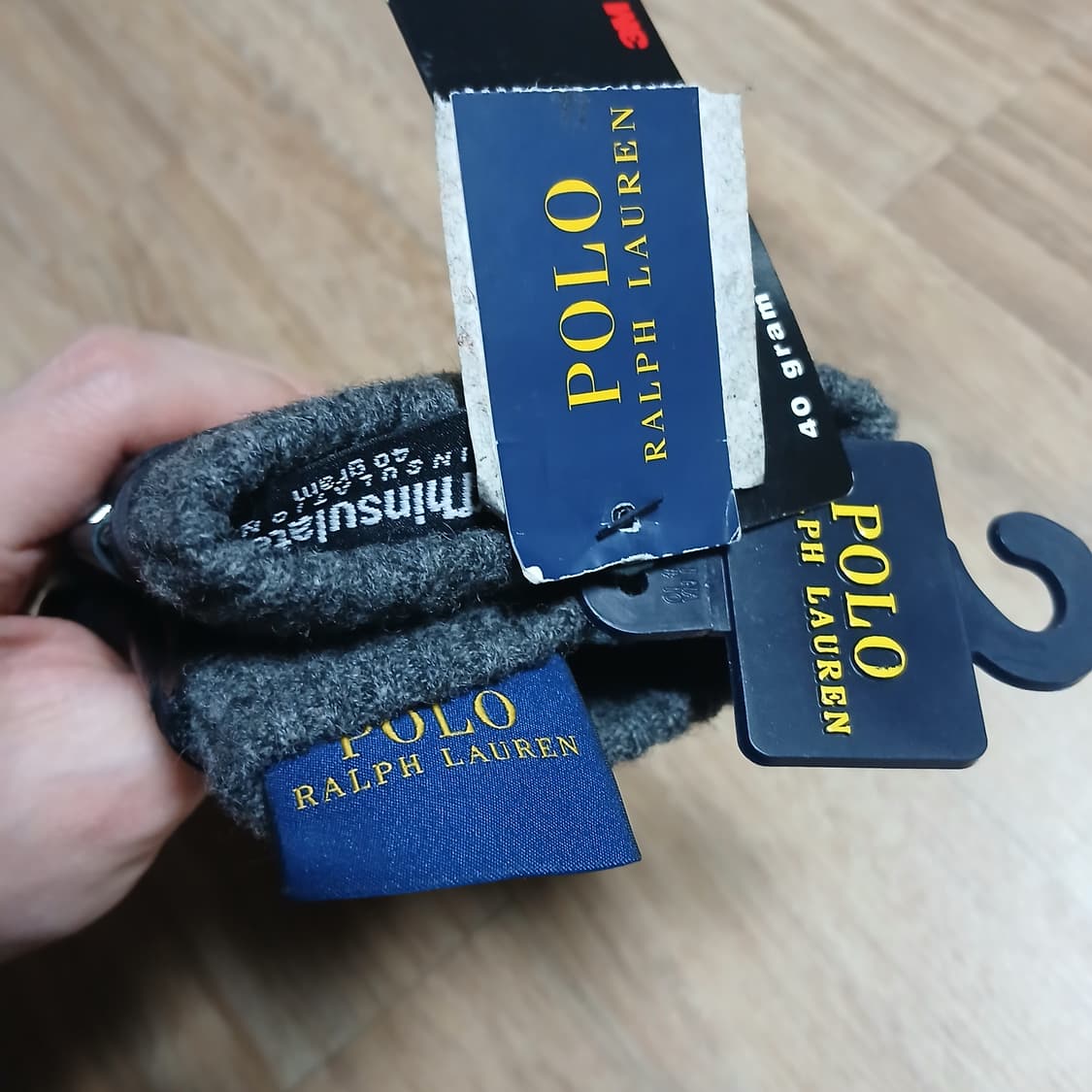 택붙은 미사용 폴로랄프로렌 가죽 퀄팅 장갑 상품이미지1