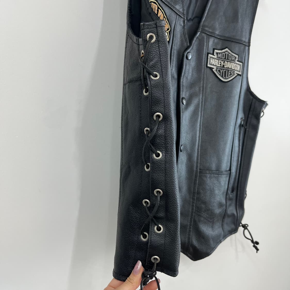 ARD Champs 할리데이비슨 패치 라이더 가죽 조끼 상품이미지6