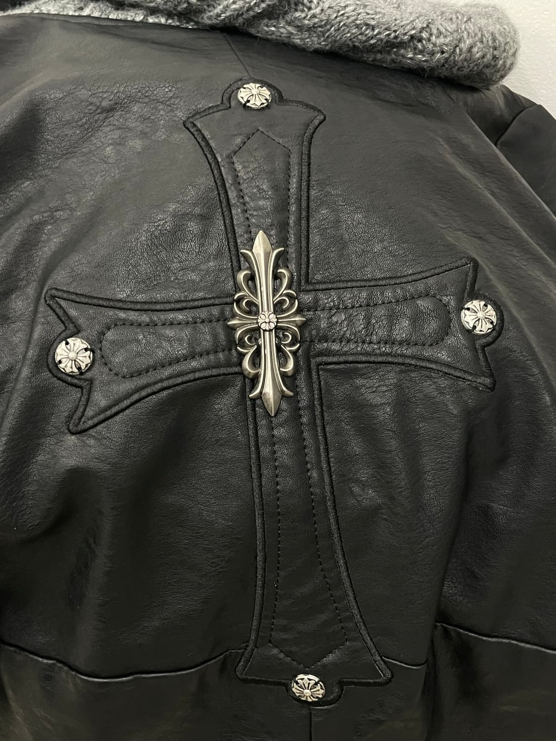 Chrome Detail Leather Jacket 상품이미지4