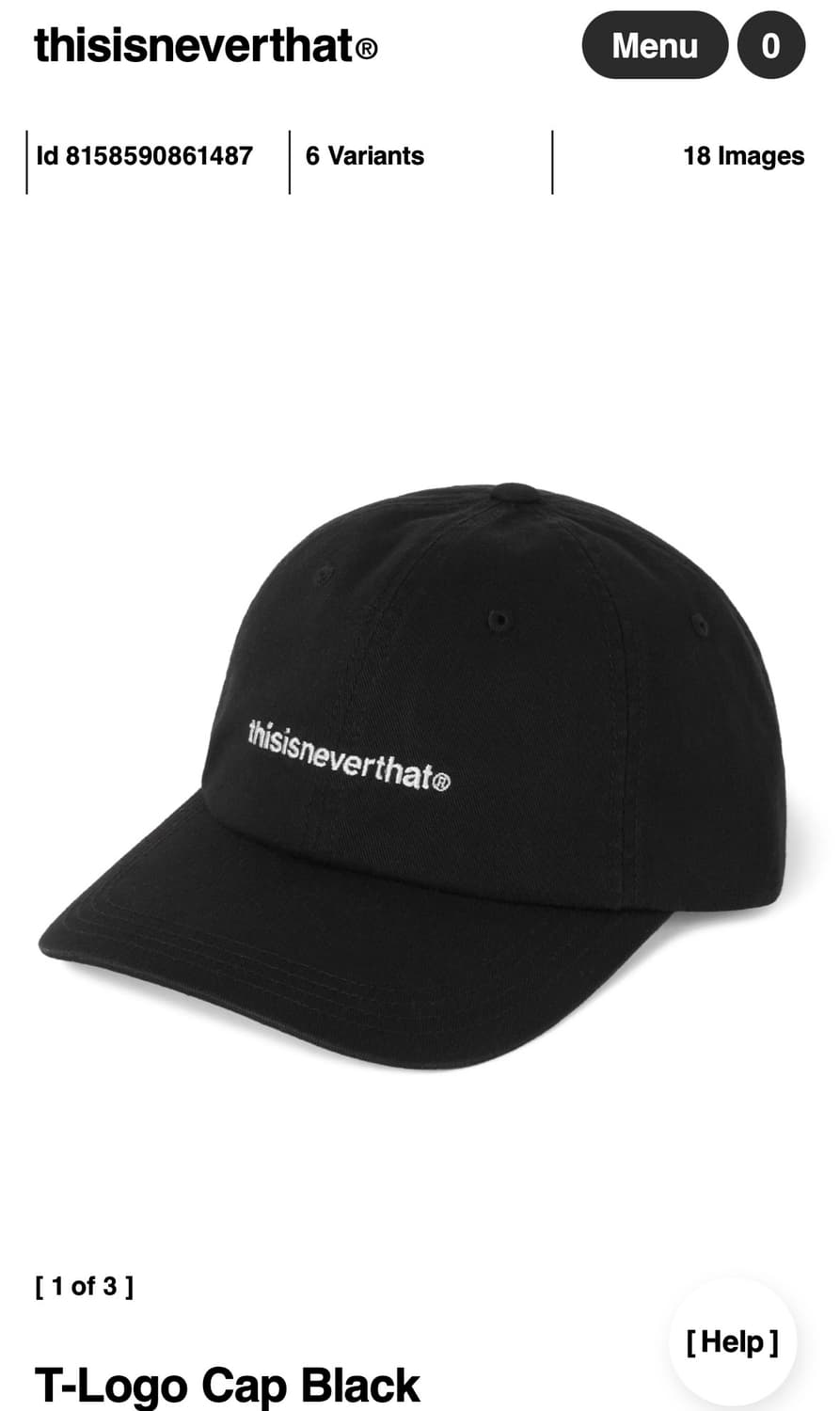 디스이즈네버댓) T-Logo Cap Black 상품이미지2