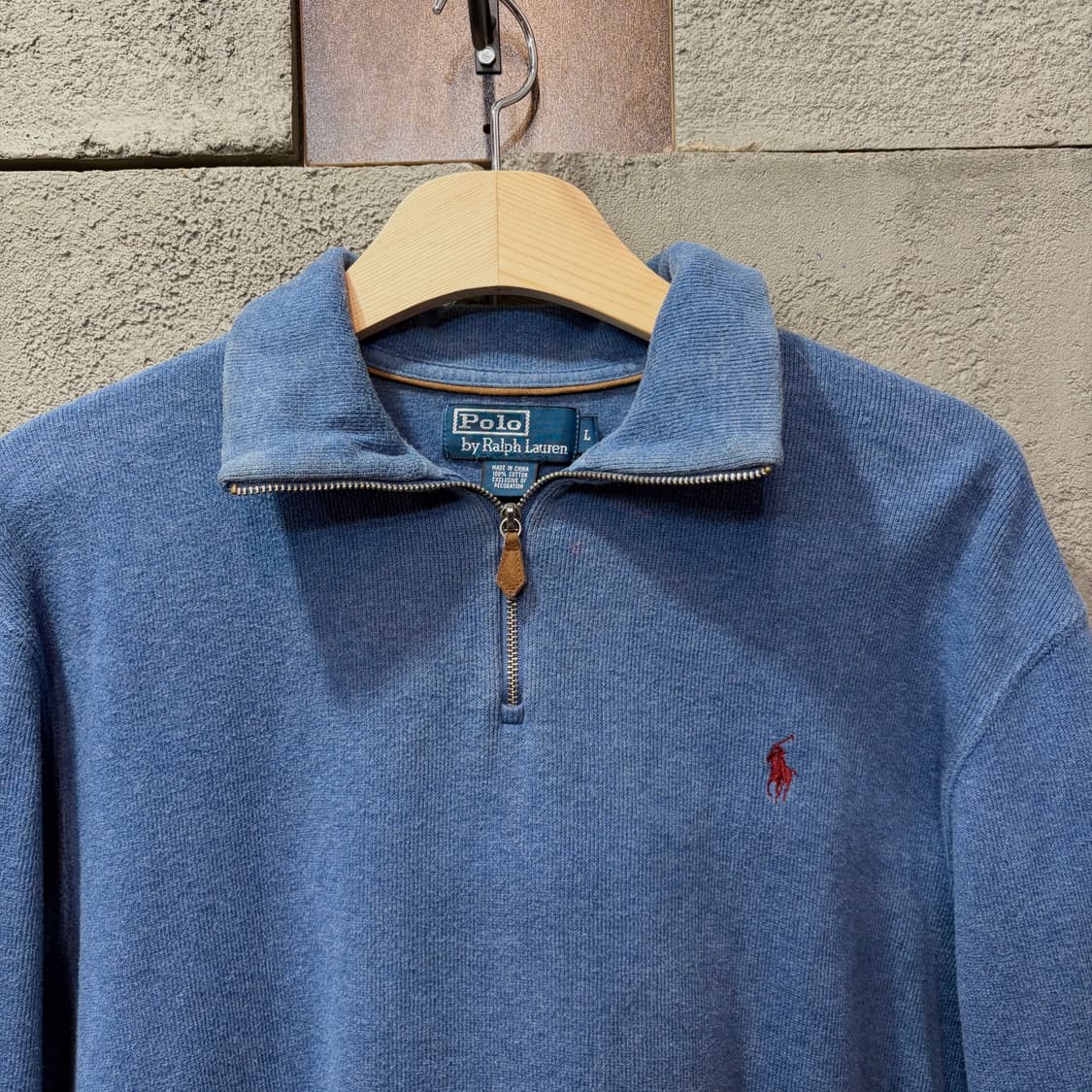 폴로 랄프로렌 더스티 블루 반집업 니트 (L) 상품이미지1