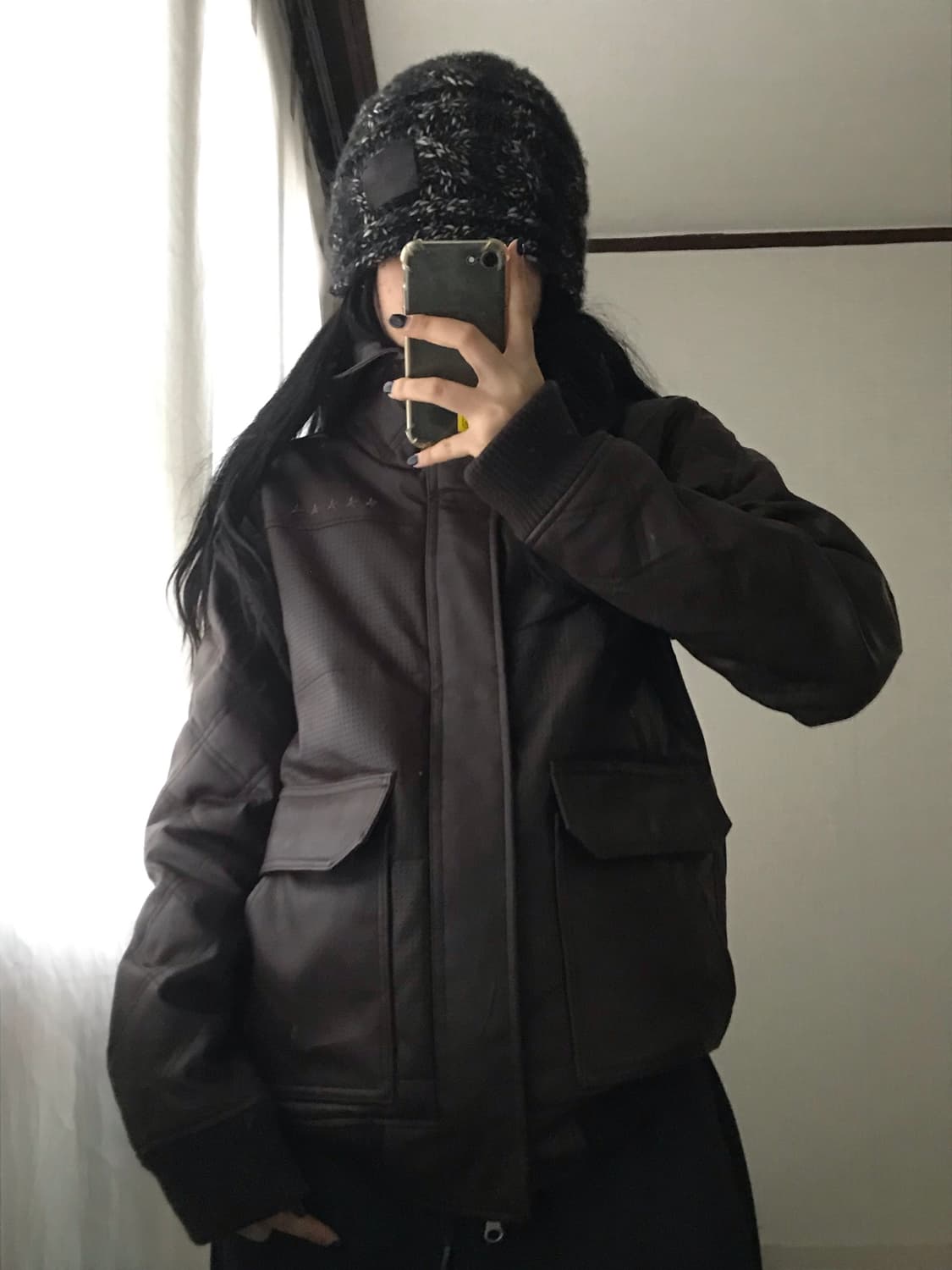 타미힐피거 브라운 레더 패딩 상품이미지5