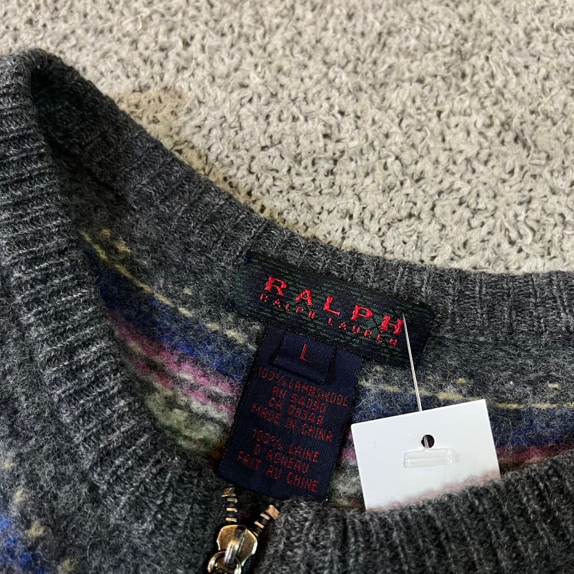 랄프로렌 블랙라벨 페어아일 울 니트 집업 상품이미지4