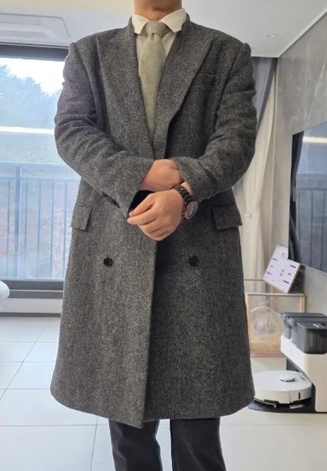 제냐 민트 연그레이 울 넥타이 상품이미지6