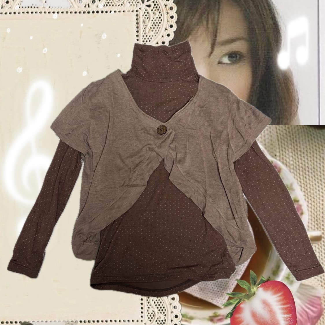 Vintage 발렌타인 레이어드 상의 세트 상품이미지1